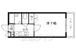 京都市営烏丸線 北山駅 徒歩9分の賃貸マンション 3階1Kの間取り