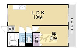 平野マンション 1LDKの間取図画像