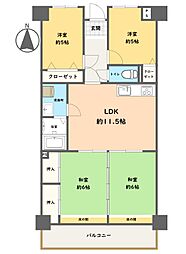エメラルドマンション古国府 4LDKの間取図画像