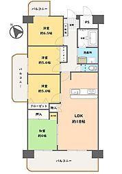 ルネスリバーコート 4LDKの間取図画像