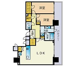プレミストタワー大分 2LDKの間取図画像