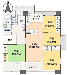 ドゥペール明野壱番館 4SLDKの間取図画像
