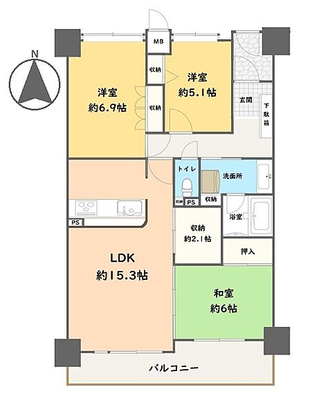 3SLDK 間取り
