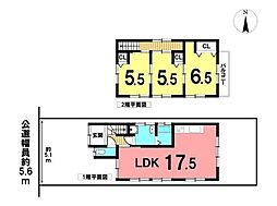 海部郡蟹江町泉1丁目　中古一戸建て 3LDKの間取り