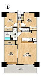 ロワールマンション古賀 3LDKの間取図画像