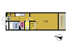 マリベール豊岡 4階1Kの間取り