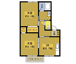 フローレンス川崎C 2DKの間取図画像