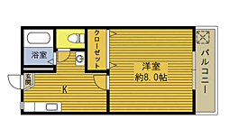 フローレンス海岸通りB 1Kの間取図画像