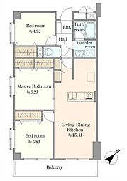ハイマート川越 3LDKの間取図画像