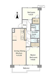 高倉ハイツ 2LDKの間取図画像