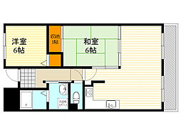 パルティール南が丘 2LDKの間取図画像