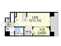 WORVE吹田江坂 10階1LDKの間取り