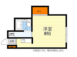 美吉野ハイツ ワンルームの間取図画像