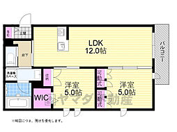 オリビア 1階2LDKの間取り