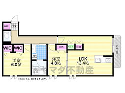 オリビア 3階2LDKの間取り