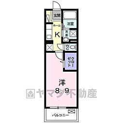 メゾン・三ツ星 3階1Kの間取り