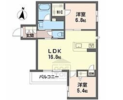 シャーメゾン バードヒルズ 2LDKの間取図画像