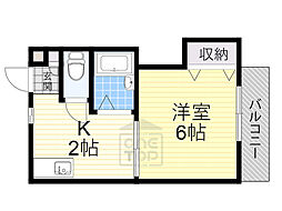 テラスパーク吹田 1Kの間取図画像