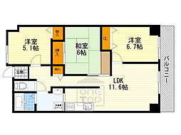 グランベール桃山台 3LDKの間取図画像