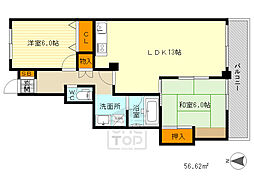グリーンランドハイツ 2LDKの間取図画像
