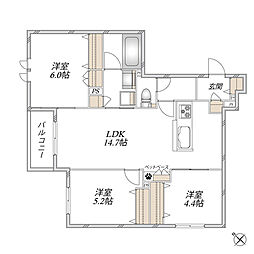 HEBEL MAISON 中桜塚 3LDKの間取図画像