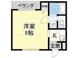 フォレストヴィラ 1Kの間取図画像