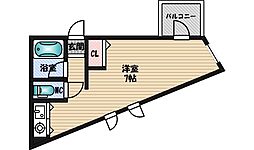 メゾン・ド・メトロ緑地公園 ワンルームの間取図画像