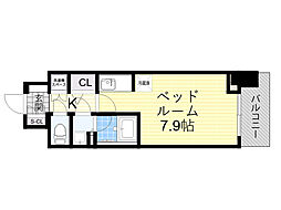 COMFORIA江坂広芝町 ワンルームの間取図画像