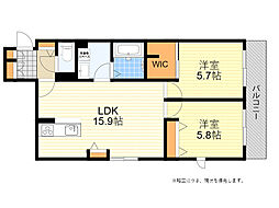 シャーメゾン四季彩 2LDKの間取図画像