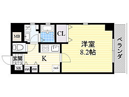 ドライバウム江坂 1Kの間取図画像
