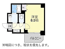 Sレジデンス千里丘 1Kの間取図画像