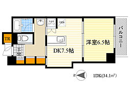 サンノーブルYAMAMOTO 1DKの間取図画像