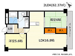 グランディール小山 2LDKの間取図画像