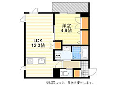 プラージュ豊中本町 1LDKの間取図画像