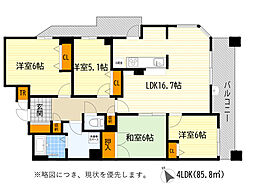 セレッソコート千里中央アネックス 4LDKの間取図画像
