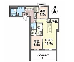 和の社 江坂 2LDKの間取図画像