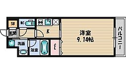 プレジオ江坂 1Kの間取図画像