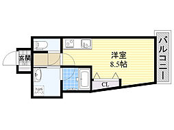 エールグラン吹田片山町 ワンルームの間取図画像