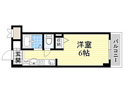 ラリビエールトアボア ワンルームの間取図画像