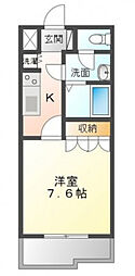 エルピス1 1Kの間取図画像