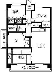 プレシオ緑ケ丘 3SLDKの間取図画像