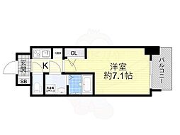 OrchidResidence新大阪 1Kの間取図画像
