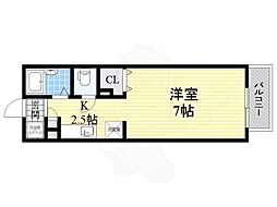 パセオ・グリーンヒルズ ワンルームの間取図画像