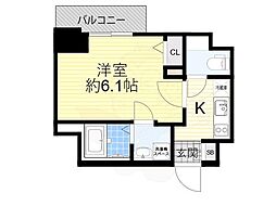 エスリード江坂セントラム 1Kの間取図画像