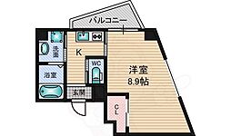 レジデンス緑地公園 1Kの間取図画像