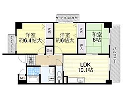 メゾンドール藤が丘 3LDKの間取図画像