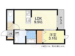 ルーエイズミ 1LDKの間取図画像