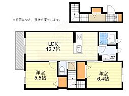 Vortegarden豊中B棟 2LDKの間取図画像