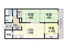タカラハイツ南千里 3LDKの間取図画像