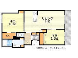 豊中市曽根西町3丁目マンション 2LDKの間取図画像
